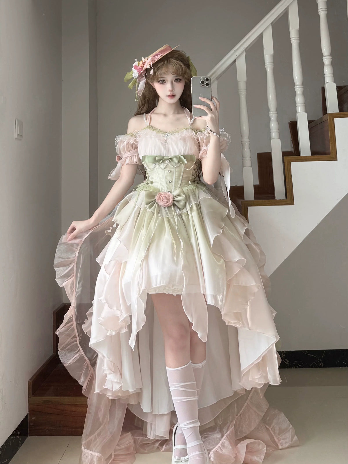 Meowing and fruity - Midsummer Dream - High-low Hem Fairy Lolita Dress