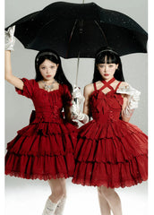 MEEKWIND - Miss Flora - Cotton Sweet Lolita Dress Set Doll-like OP and JSK