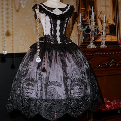 AuroraBorealis - Moonshadow - Gorgeous Wedding Lolita Dress Set Embroidered JSK SK and Bodice