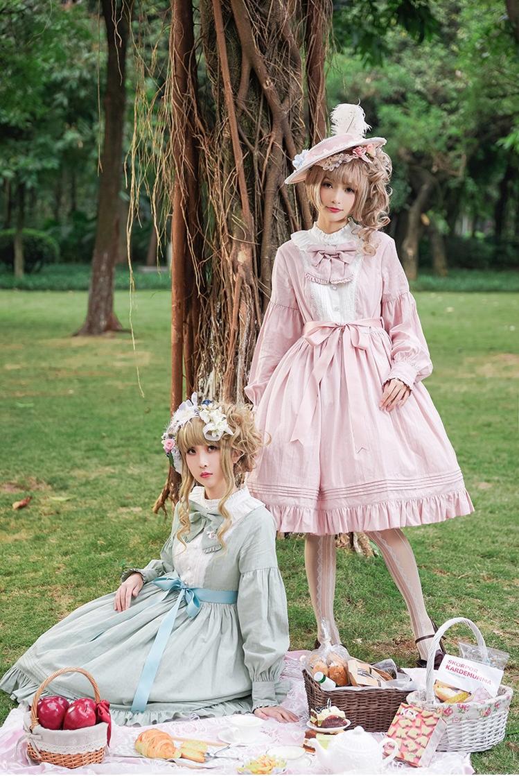 Chess Story - Vintage Lolita Long Sleeve OP Dress