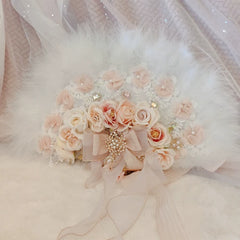 Cat Fairy - Elegant Lolita BNT Handmade Tea Party Necklace and Feather Fan