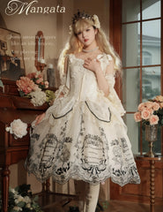 AuroraBorealis - Moonshadow - Gorgeous Wedding Lolita Dress Set Embroidered JSK SK and Bodice