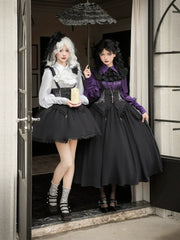 With PUJI - Thorny Night - Gothic Lolita Bust-supporting Skirt With Removable&Adjustable Strap