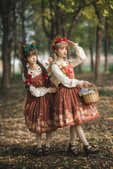 Miss Point - Chubby Fox in the Forest - Elegant Lolita Skirt Detachable Chest Guard SK