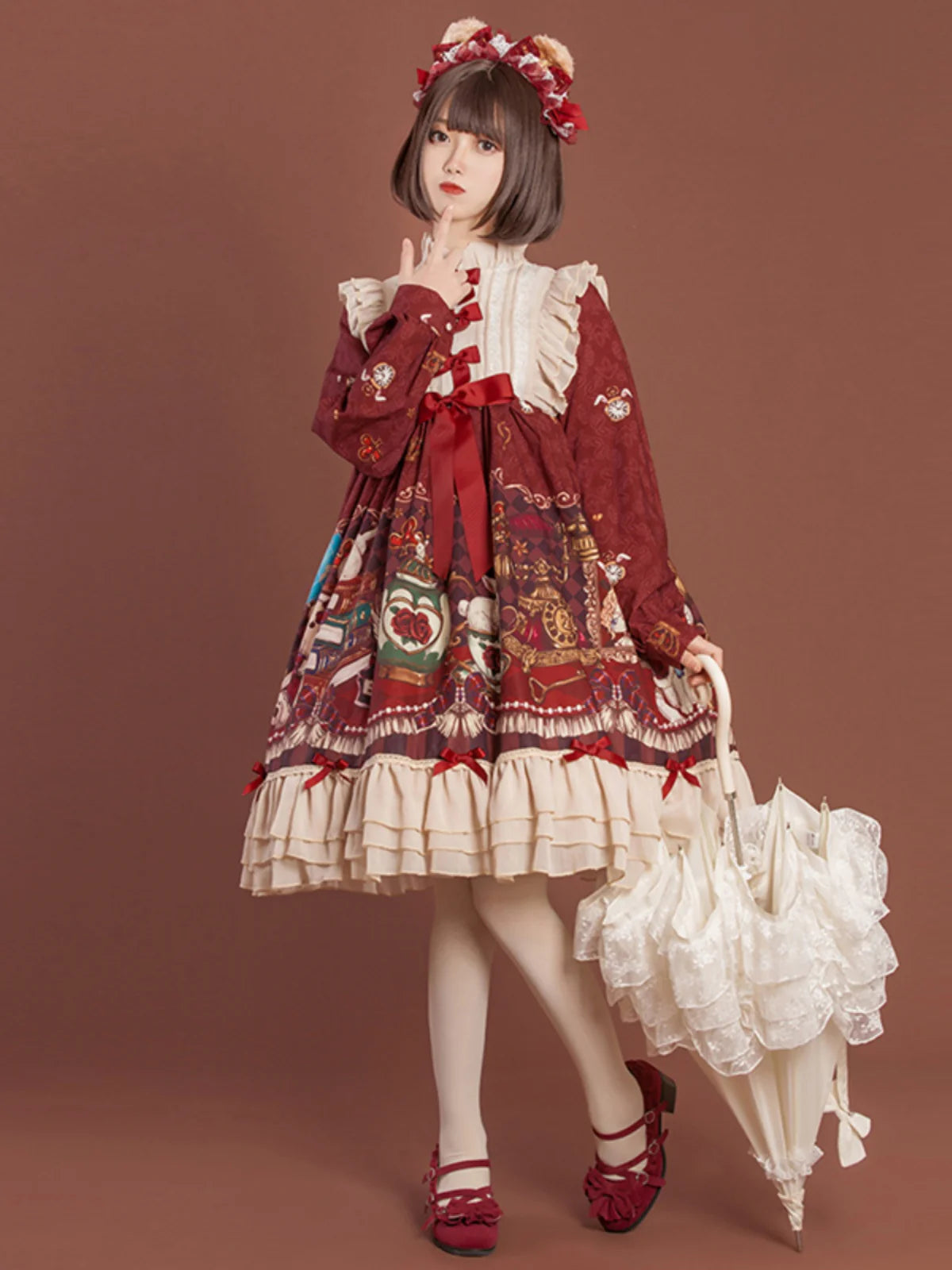 OCELOT - Crown Bear - Kawaii Daily Lolita Long OP Dress