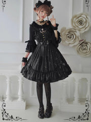 Sakuya Lolita - Whisper Of Stars - Constellation Foil Printing Elegant Lolita High Waist JSK Dress