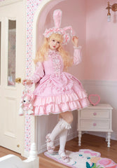 Catlow Rabbit - Black Lolita Doll OP/JSK with Adjustable Elasticity