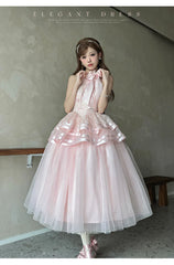 Urtto - Moonlight Dance - Elegant Lolita Halter-neck JSK Dress in Ballet Style