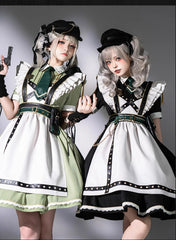 Forest Fluorescent Carps - Girl's Weapon - Military-Inspired Maid Lolita OP Suit