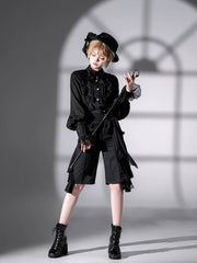 CastleToo - Eternal City - Black Ouji Lolita Pointed Collar Shirt Outfit