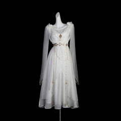 Cornfield Lolita - Divine - Elegant Greek Mythology Style Lolita JSK Irregular Hem White JSK Dress