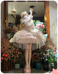 ZhiJinYuan - Tears of the Rose - Sweet Lolita JSK Mini Lolita Ballet Short Dress