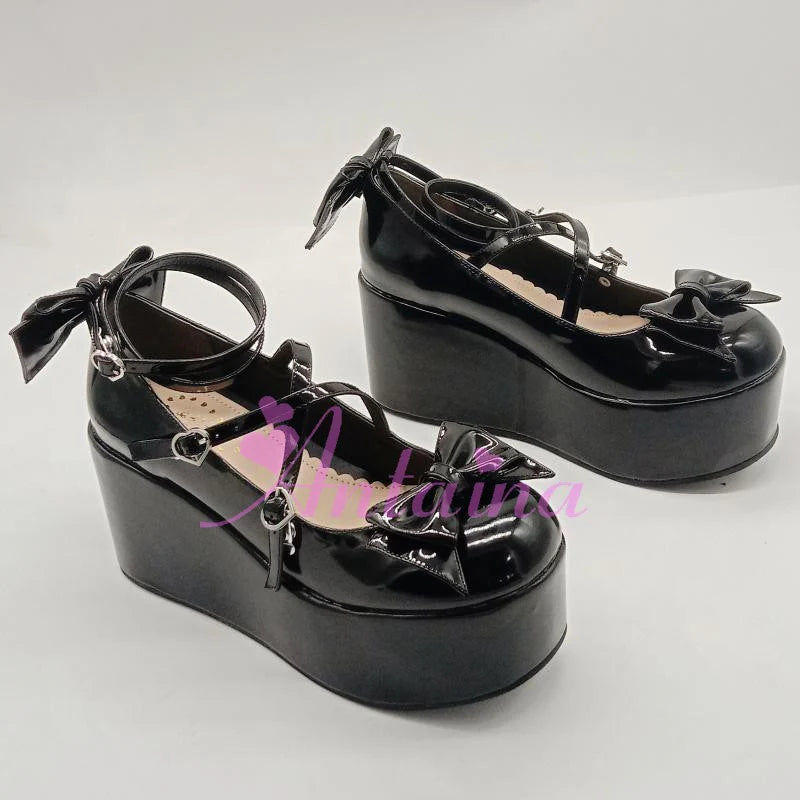 Antaina - Lolita Bow Platform Shoes Multiple Colors