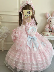 Hanguliang - Spring Awakening - Sweet Lolita JSK and Princess-Sleeved Shirt with Lace Detail