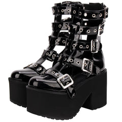 Angelic Imprint - Gothic Lolita Punk Platform Boots Sandals