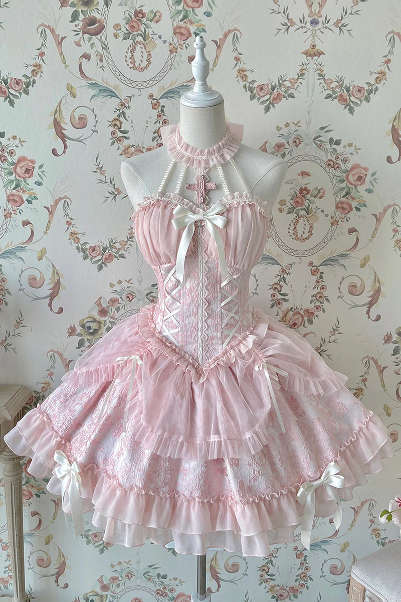 Alice Girl - Cross Maiden - Gothic Lolita Dress, Ballet Halterneck Lolita JSK