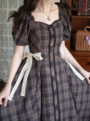Forest Song - Josephine Academy - Elegant Lolita Black Plaid OP