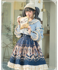 YingLuoFu - Winter Lolita Skirt Set - Starry Court Retro Palace SK Cloak