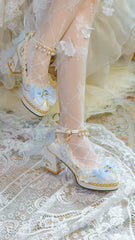 One Night - Gorgerous Bridal Lolita Shoes With 3 Heel Heights