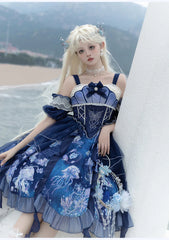 YingLuoFu - Original Elegant Lolita Blue Lolita JSK