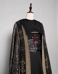 LeMiroir - Moonlit Prayer - Long Nun Lolita Bishop Cape, Cross Details