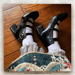 MODO - Vintage Elegant Lolita Three-buckle Mary Janes Shining Shoes