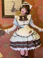 Sakurahime - Berry Bubble - Kawaii Lolita OP Tiered Ruffles Apron Lolita Dress