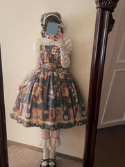 Babyblue - Gretel Bear - Vintage Lolita Dress Teddy Bear Prints Dress