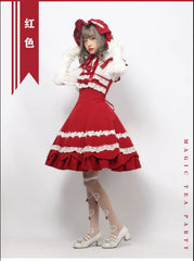 Magic Tea Party - Solid Color Lolita Casual Dress Floral Dress JSK