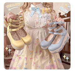 Momo - Bear Birthday Party - Kwaii Lolita Shoes Round Toe Platform Shoes