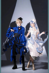 Camouflage Humanoid - Eerie Devour - Ouji Lolita Shirt with Irregular Hem