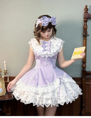 Alice Girl - Arrogant Miss - Sweet Lolita Jumper Dress with Tiered Lace Dress