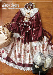 Dear Celine - Cat Professor's Magic Class - Daily Lolita OP Dress Long Sleeve Dress