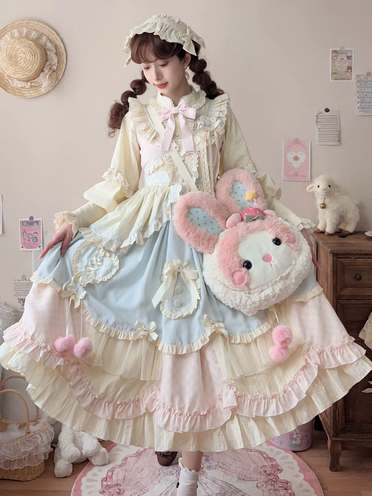 Uncle's Workshop - Dreamy Macaron - Sweet Lolita JSK Dress Solid Color Shirt