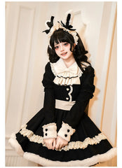 With PUJI - Rabbit&Alice - Sweet Twin Lolita OP Dress Doll Apron Dress Set