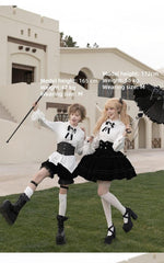 CastleToo - Erosion Heart F-Type - Ouji Lolita Suit Black Velvet Shorts and Skirt