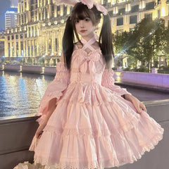 MEEKWIND - Miss Flora - Cotton Sweet Lolita Dress Set Doll-like OP and JSK