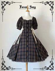 Forest Song - Josephine Academy - Elegant Lolita Black Plaid OP