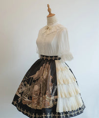 Krncrlo - Braver's Battle - Classic Lolita Patchwork Printed Skirt