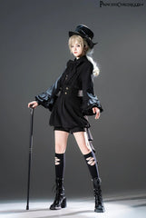 Princess Chronicles - Doll - Black Ouji Lolita Shirt with Removable Large Bow Tie
