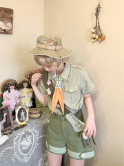 Piggy Bun - Bunny Trip - Ouji Lolita Green Cute Suits