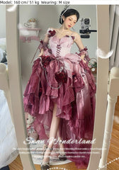 Meowing and Fruity - Swan Wonderland - Fairy Lolita JSK with High-Low Hem