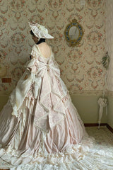 Guaji - Isabella - Wedding Lolita OP Bridal Dress with Tiered Petticoat and Trailing