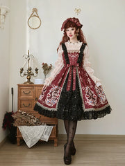 Cheese Cocoa - Star Drop Ceremony - Elegant Lolita JSK Printing Open Front Dress and Blouse Set