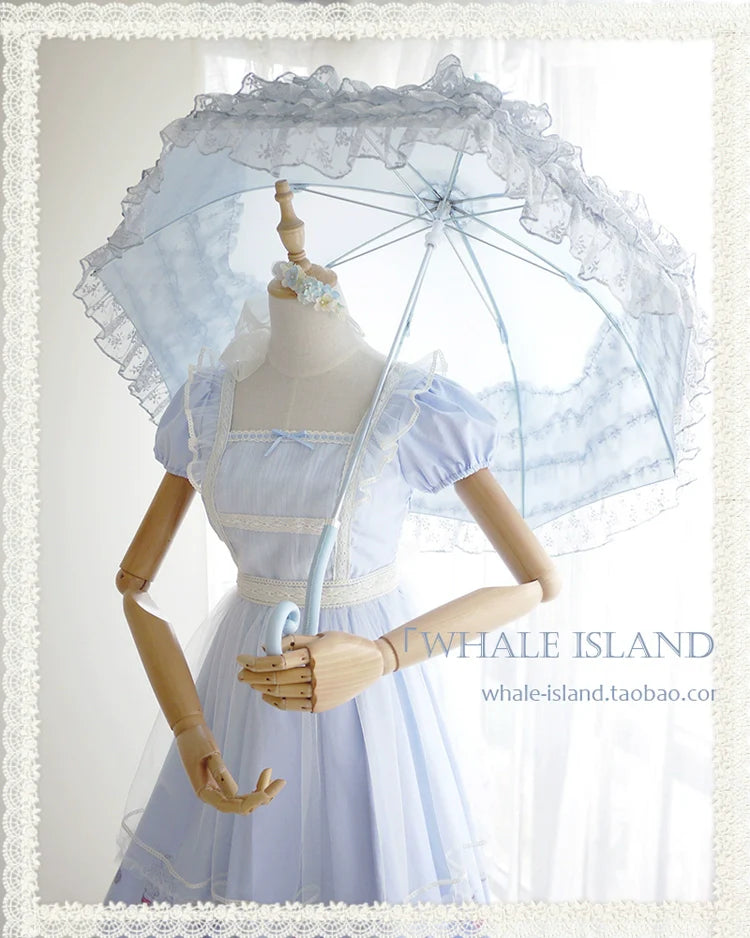 Whale Island - Laraine - Gorgeous Lolita Parasol Lace Umbrella Lolita Long Umbrella