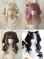Dcoucou - No-Heart Rabbit 45cm Long Curly Ponytail Wig Multicolors