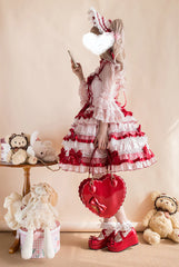 Sakurahime - Ribbon Strawberry - Sweet Lolita JSK and BNT with Old School Lolita Style