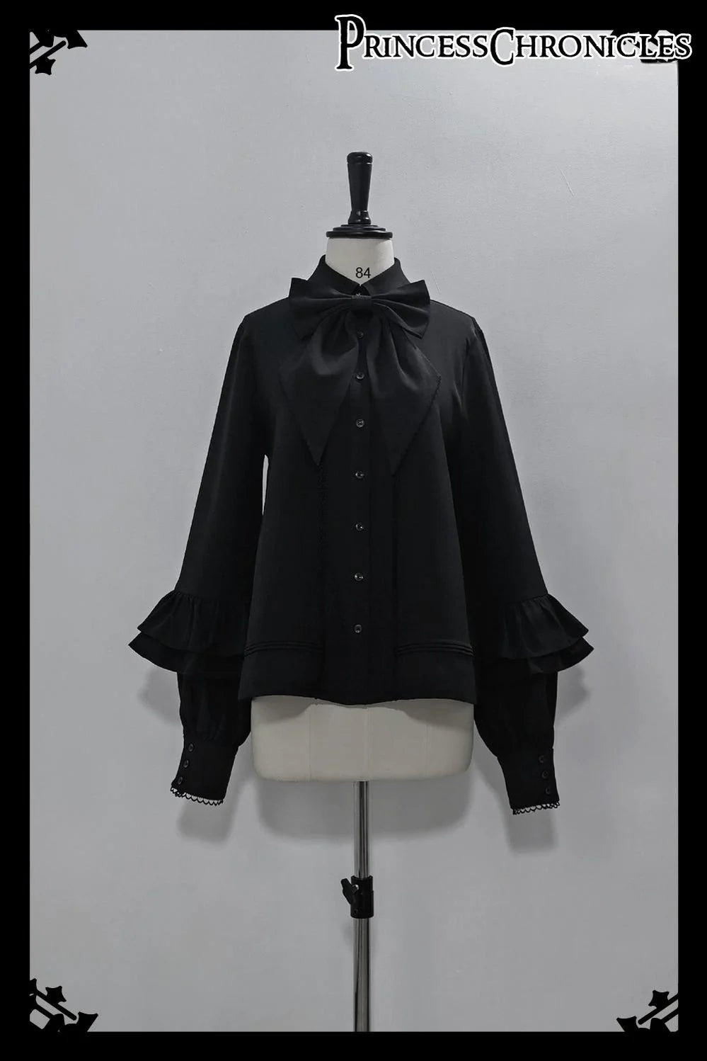 Princess Chronicles - Doll - Black Ouji Lolita Shirt with Removable Large Bow Tie