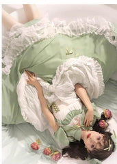 Daydream Whisper - Toting Basil - Plus Size Wedding Lolita Dress Green Bridal JSK