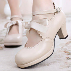 Sosic - Qing Mengnuo - Elegant Lolita Satin High Heel Handmade Shoes